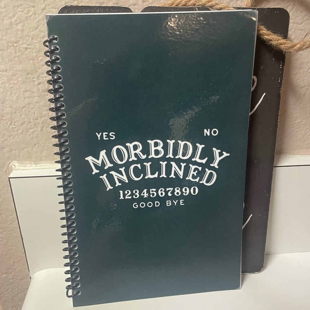 Morbidly inclined ouija board spiral journal notebook